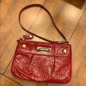 Michael Kors Red leather patent wristlet